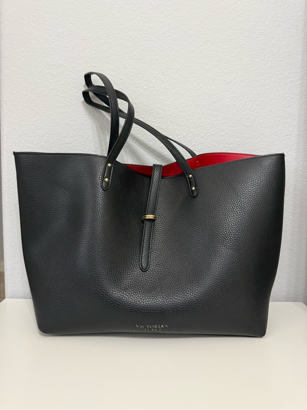 Victoria's Secret Black Tote with Red Interior